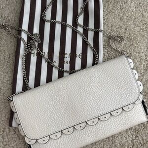 Henri Bendel White Scalloped Crossbody Bag